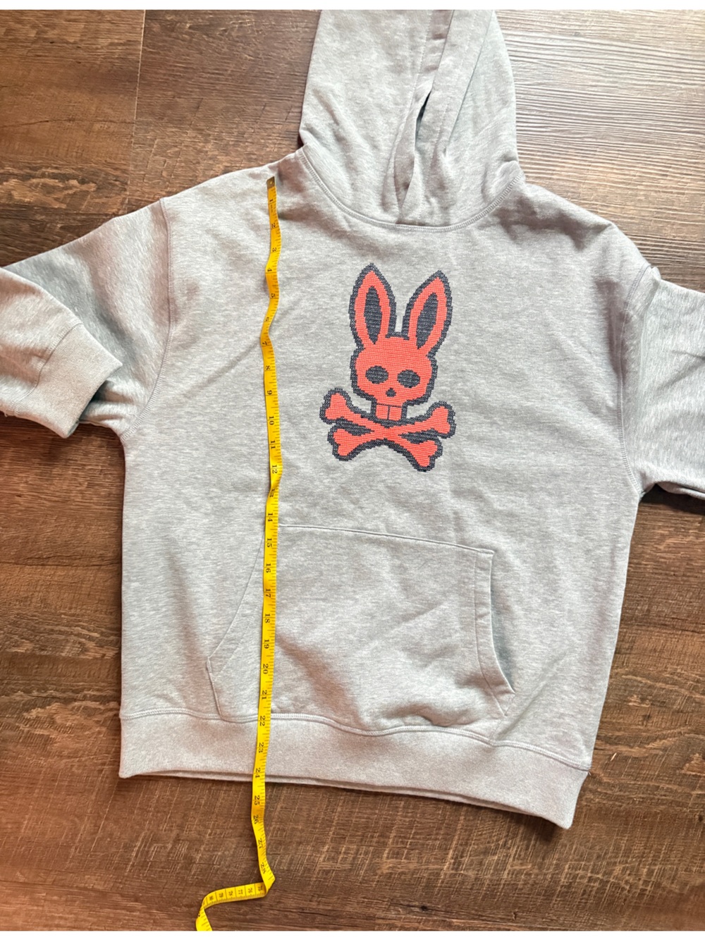 Psycho Bunny gray fleece lined Lancaster hooded sweatshirt sz S/M streetwear EUC - Picture 8 of 11
